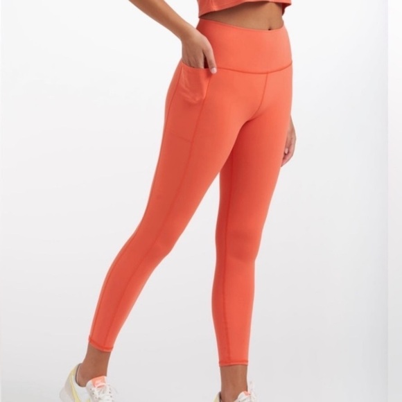 Vuori Womens XXS Studio Pocket Leggings VW446 High Rise 4 Way Stretch Grapefruit - Picture 12 of 13